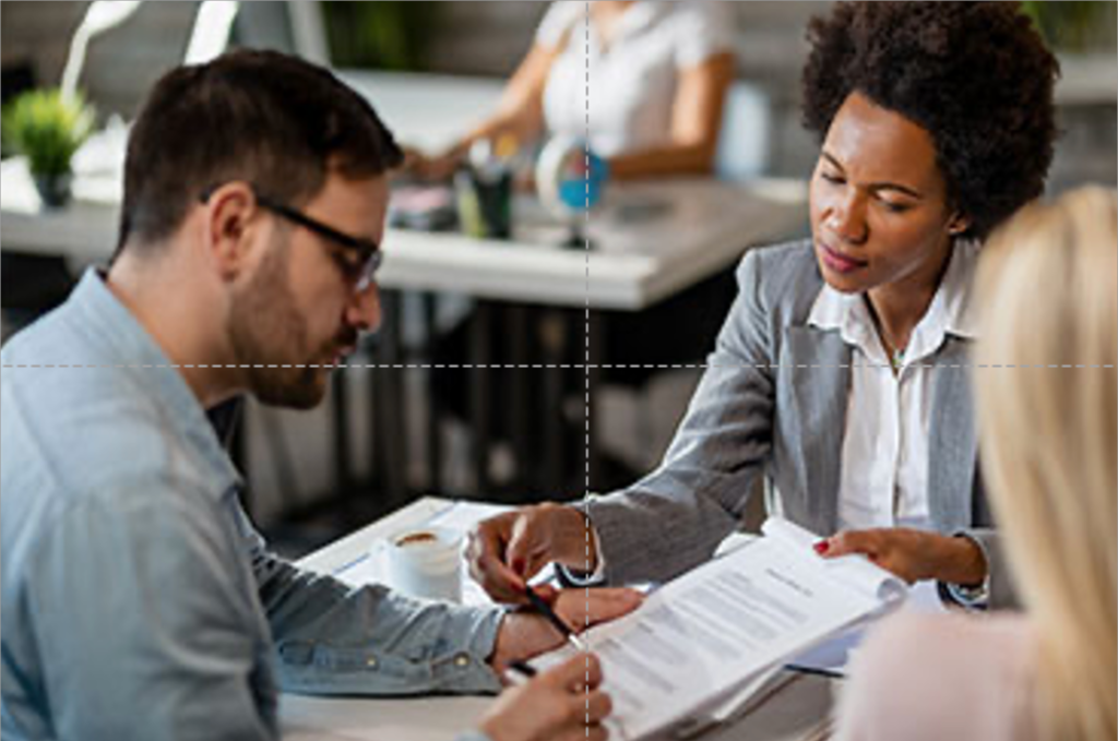 man being qualified by financial advisor